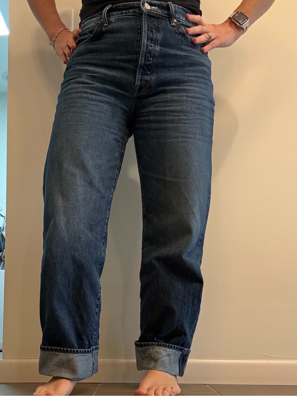 MOTHER The Spitfire cuff jeans